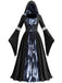 Robe noire d’Halloween à capuche fantôme et manches cloche années 1950