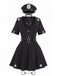 Ensemble robe courte noire costume d’officier de police années 1950