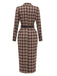 [Prévente] Manteau-robe marron à carreaux et revers crantés années 1970 - 4
