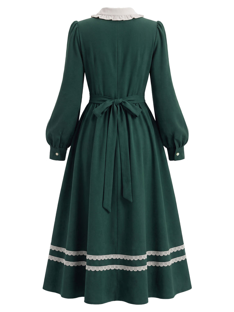 [Prévente] Robe en dentelle à volants, col poupée et manches longues Années 1970 - 4