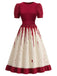 [Prévente] Robe rouge et blanche d’Halloween à imprimé coulures de sang années 1950
