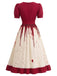 [Prévente] Robe rouge et blanche d’Halloween à imprimé coulures de sang années 1950