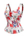 [Prévente] Ensemble corset à imprimé fleurs et robe blanche à nœud Années 1950 - 6