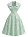 [Prévente] Ensemble 2PCS robe satinée à fleurs et col cœur avec veste boléro années 1940