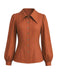 [Prévente] Blouse rouille à col pointu et manches évêque années 1930