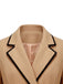Veste kaki à empiècements camel et revers années 1940 - 3