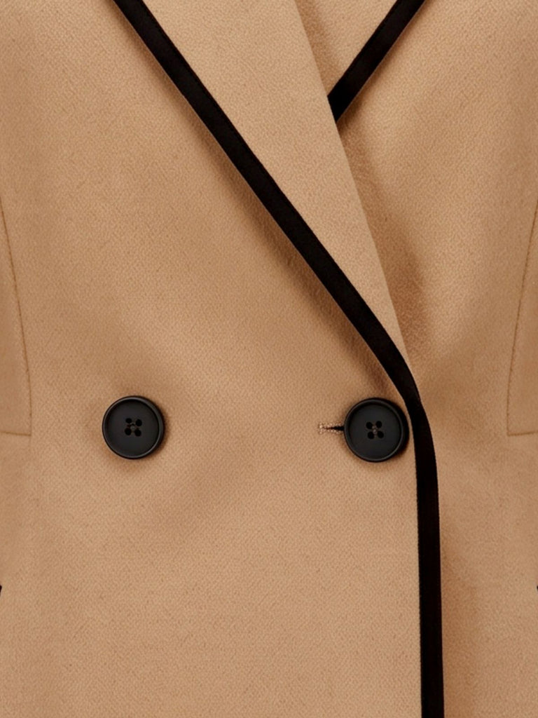 Veste kaki à empiècements camel et revers années 1940 - 4