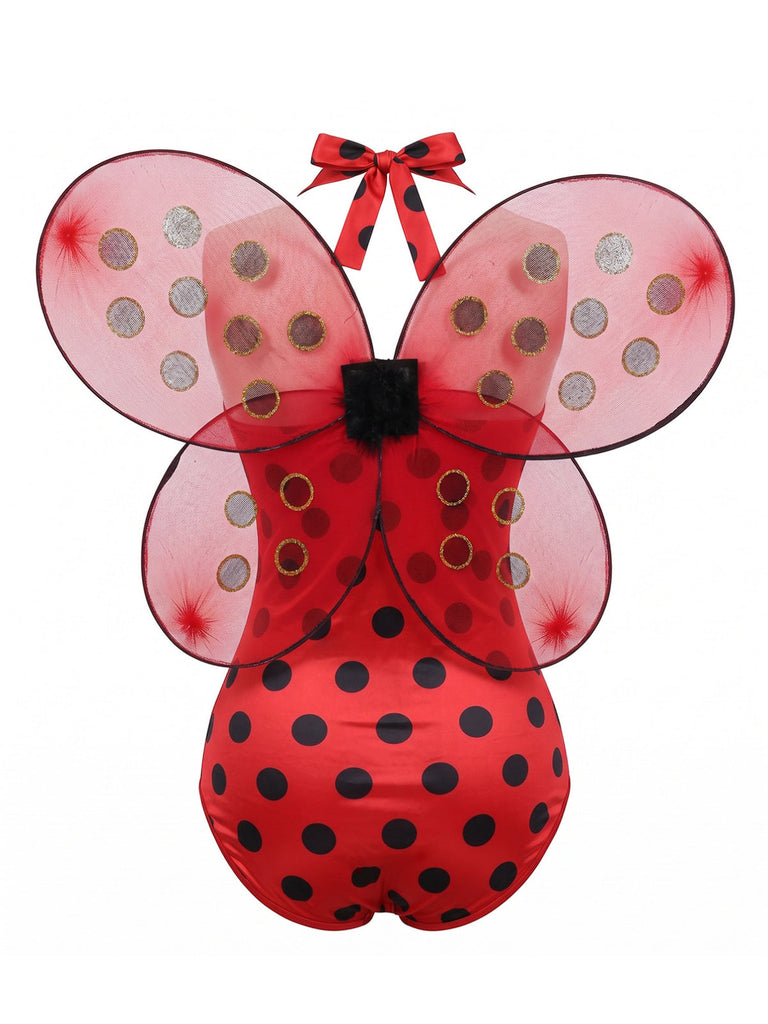 Ensemble body costume coccinelle à pois pour Halloween années 1970