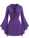 Robe Halloween à manches chauve-souris, col V et liens Années 1960