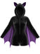 Combishort Violet d’Halloween ailes de chauve-souris en Velours à Capuche années 1960