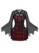 Robe d'Halloween carreaux et bretelles fines ensemble d'accessoires années 1950