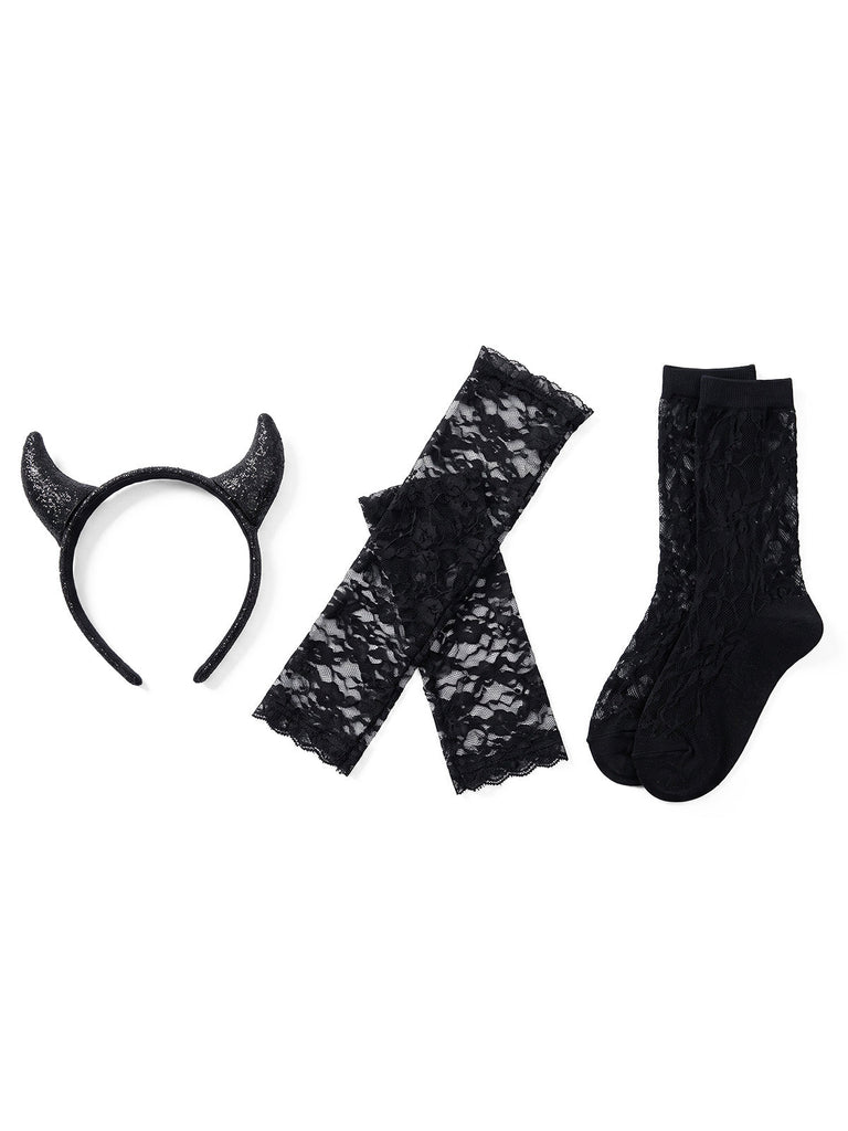 Ensemble accessoires Halloween noirs à ailes de chauve-souris - 5