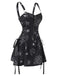 Robe en A d’Halloween à étoiles et lune et larges bretelles années 1960