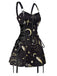 Robe en A d’Halloween à étoiles et lune et larges bretelles années 1960