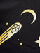 Robe en A d’Halloween à étoiles et lune et larges bretelles années 1960