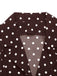 Robe marron à pois, col à revers, boutons et ceinture Années 1960 - 8