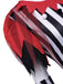 Ensemble robe rouge de clown d’Halloween à rayures et carreaux années 1940