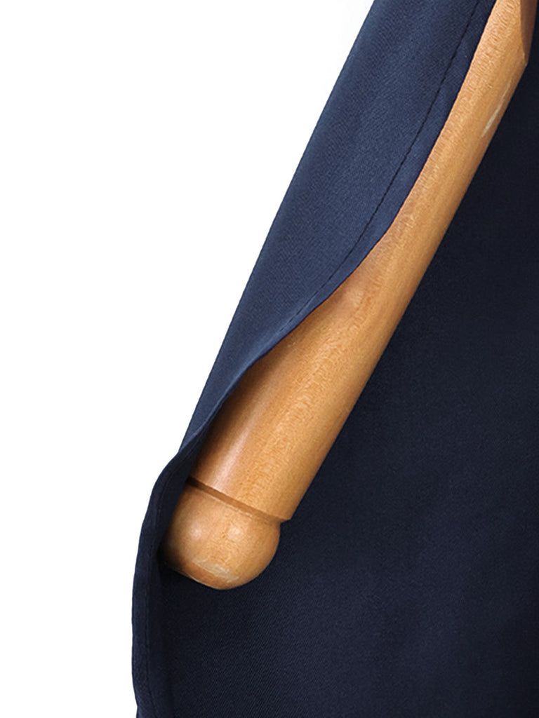 Robe bleu marine plissée de cosplay reine avec cape années 1970