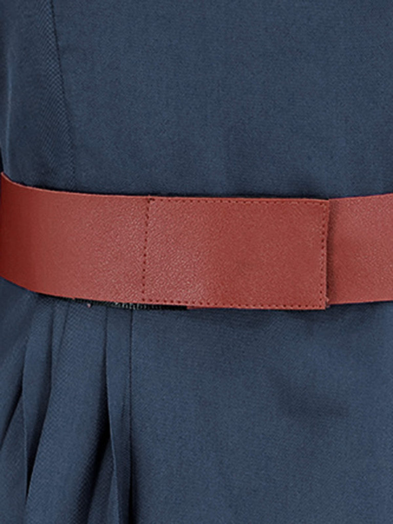 Robe plissée bleu marine cape inspirée de Queen années 70