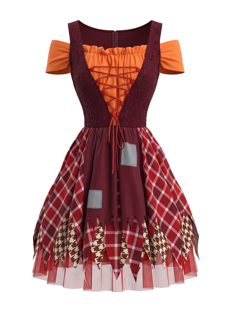 Robe costume du Petit Chaperon rouge avec cape à capuche années 1970