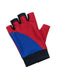 Ensemble costume de bouffon rouge et bleu à imprimé métallisé années 1980