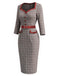 [Prévente] Robe crayon noire et blanche à pied-de-poule, bordures contrastées et ceinture Années 1960 - 3