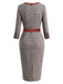 [Prévente] Robe crayon noire et blanche à pied-de-poule, bordures contrastées et ceinture Années 1960 - 4