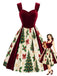 [Prévente] Robe rouge velours motif sapin de Noël années 1950