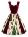 [Prévente] Robe rouge velours motif sapin de Noël années 1950