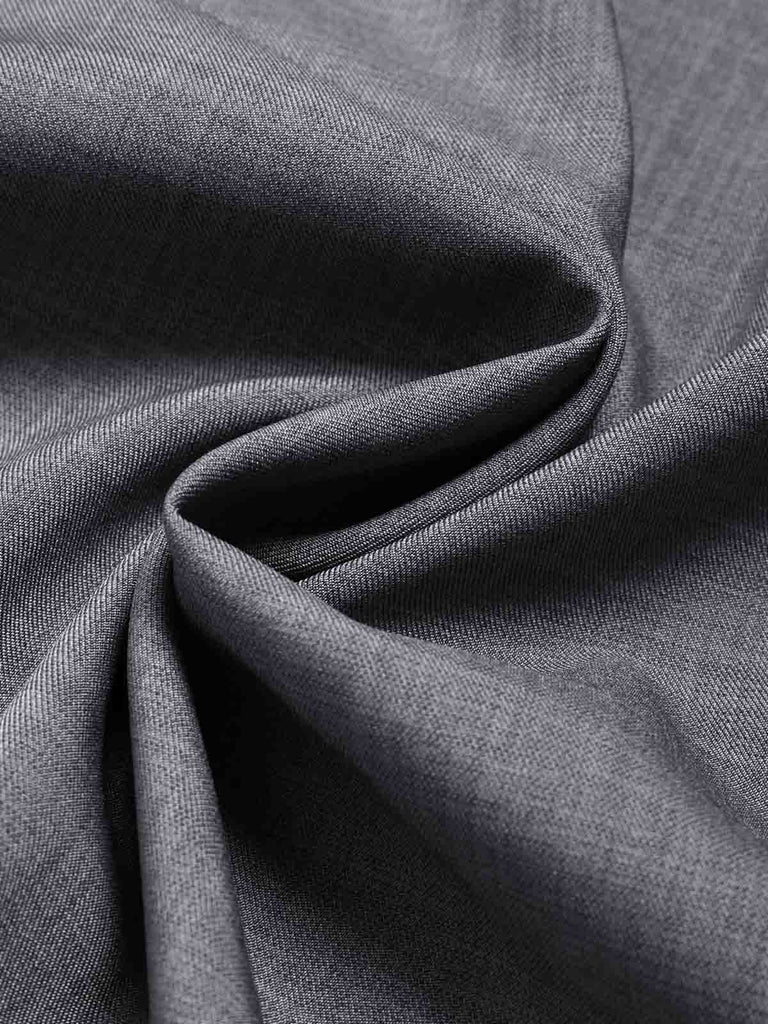 [Prévente] Robe évasée gris clair à col portefeuille et ceinture années 1950 - 7