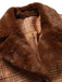 [Prévente] 2PCS Ensemble veste courte marron à carreaux, col cranté et fausse fourrure avec jupe Années 1940 - 8