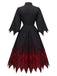 [Prévente] Robe vampire noire et rouge à ailes de chauve-souris et laçage années 1950
