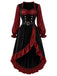 [Prévente] Robe de cosplay pirate d’Halloween à corset et ourlet volanté années 1960