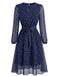 Robe en mousseline à pois, col rond et ceinture années 1940 - 5