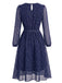 Robe en mousseline à pois, col rond et ceinture années 1940 - 6