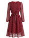 Robe en mousseline à pois, col rond et ceinture années 1940 - 2