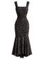 Robe sirène moulante noire corset désossé et épaules dénudées années 1930