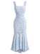 Robe sirène rose moulante à épaules dénudées et corset baleiné années 1930