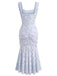 Robe sirène rose moulante à épaules dénudées et corset baleiné années 1930