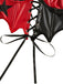 Top corset rouge et noir en similicuir à étoiles et laçage années 1950