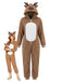 Combinaison déguisement de renne kaki à capuche et matière duveteuse années 1960 - 1