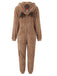 Combinaison déguisement de renne kaki à capuche et matière duveteuse années 1960 - 3