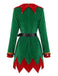 Ensemble costume de lutin de Noël vert en velours à grelots et ceinture Années 1940 - 3