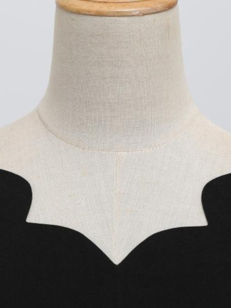 Robe évasée d’Halloween à imprimé et col pétale avec ceinture années 1950
