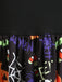 Robe évasée d’Halloween à imprimé et col pétale avec ceinture années 1950