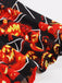 Robe contrastée d’Halloween en dentelle, sans manches et ceinturée années 1950