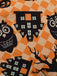 Robe évasée d’Halloween à citrouilles et hiboux avec ceinture années 1950