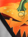 Robe évasée Halloween à citrouilles, chauves-souris et nœud à l’encolure années 1950 - 4