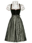 [Prévente] Robe verte avec tablier et top à manches bouffantes Années 1950