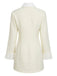 Robe courte beige ajustée à poignets plissés et boutons années 1960 - 2